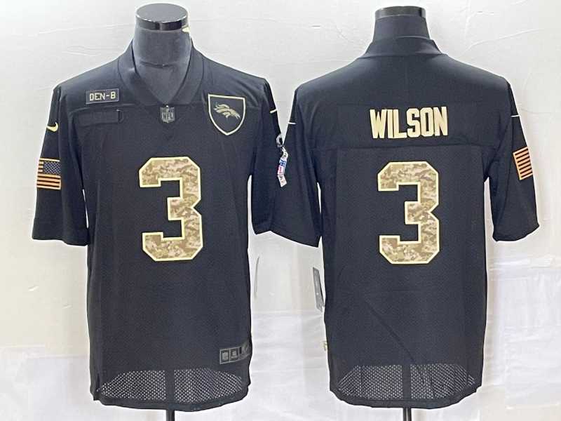 Men's Denver Broncos #3 Russell Wilson Black Camo 2020 Salute To Service Stitched NFL Nike Limited Jersey Dzhi